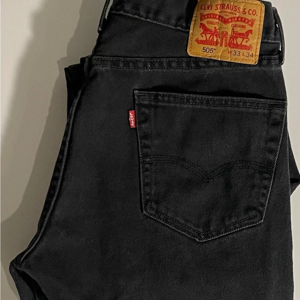 Levi's 505 Men's Regular Fit Jean, 33Wx34L - Black vintage